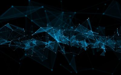 black background with light blue lines