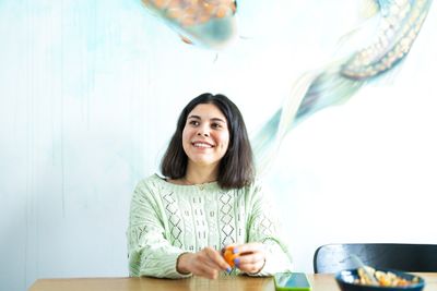 woman smiling